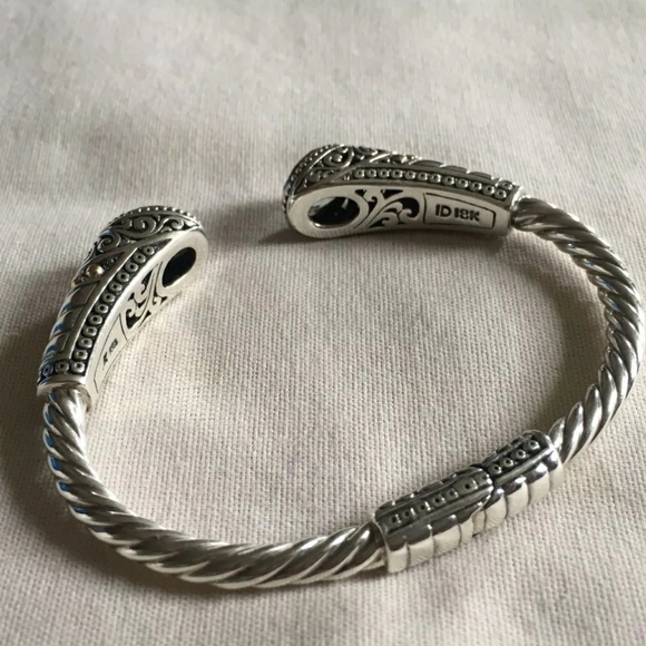 Bali Designs Robert Manse .926 Sterling 18K Cuff Bracelet - Picture 2 of 7